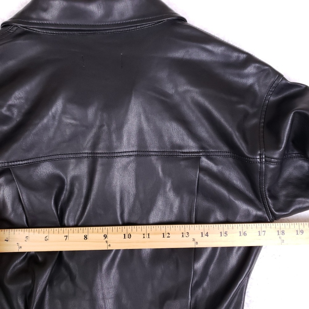 Pistola Faux Leather Dress Womens XS Long Sleeve Mini Black Vegan Utility Moto - Picture 8 of 10